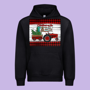 Christmas On The Farm Tractor Urban Hoodie Designed By Jasminsmagicworld