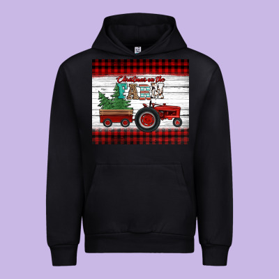 Christmas On The Farm Tractor Urban Hoodie Designed By Jasminsmagicworld