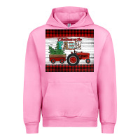 Fuchsia Pink christmas on the farm tractor Urban Hoodie - Jasminsmagicworld