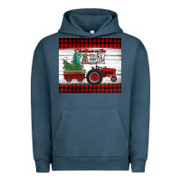 Pigment Midnight Navy christmas on the farm tractor Urban Hoodie - Jasminsmagicworld