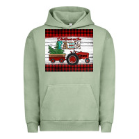 Pigment Oil Green christmas on the farm tractor Urban Hoodie - Jasminsmagicworld