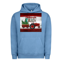 Pigment Pebble Blue christmas on the farm tractor Urban Hoodie - Jasminsmagicworld