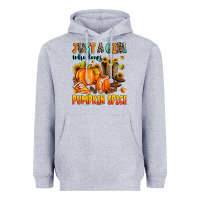 Heather Grey just a girl who loves pumpkin spice Heavyweight Hoodie - Zillion Design Studio