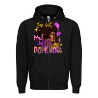 Black She got mad hustle and a dope soul Zipper Hoodie - RanaPortraitStore