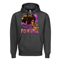 Charcoal Heather She got mad hustle and a dope soul Zipper Hoodie - RanaPortraitStore