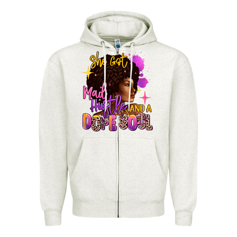 She Got Mad Hustle And A Dope Soul Zipper Hoodie by RanaPortraitStore | Teevron