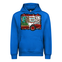 Cobalt christmas on the farm tractor buffalo plaid Urban Hoodie - Jasminsmagicworld