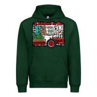 Forest Green christmas on the farm tractor buffalo plaid Urban Hoodie - Jasminsmagicworld