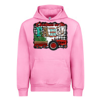 Fuchsia Pink christmas on the farm tractor buffalo plaid Urban Hoodie - Jasminsmagicworld