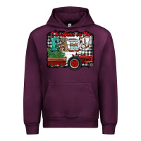 Mauve Wine christmas on the farm tractor buffalo plaid Urban Hoodie - Jasminsmagicworld