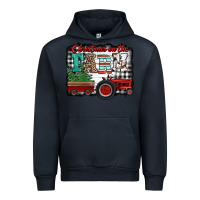 Navy christmas on the farm tractor buffalo plaid Urban Hoodie - Jasminsmagicworld