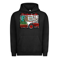 Pigment Black christmas on the farm tractor buffalo plaid Urban Hoodie - Jasminsmagicworld
