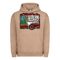 Pigment Burro christmas on the farm tractor buffalo plaid Urban Hoodie - Jasminsmagicworld