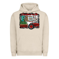 Pigment French Oak christmas on the farm tractor buffalo plaid Urban Hoodie - Jasminsmagicworld