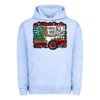 Pigment Grape Ice christmas on the farm tractor buffalo plaid Urban Hoodie - Jasminsmagicworld