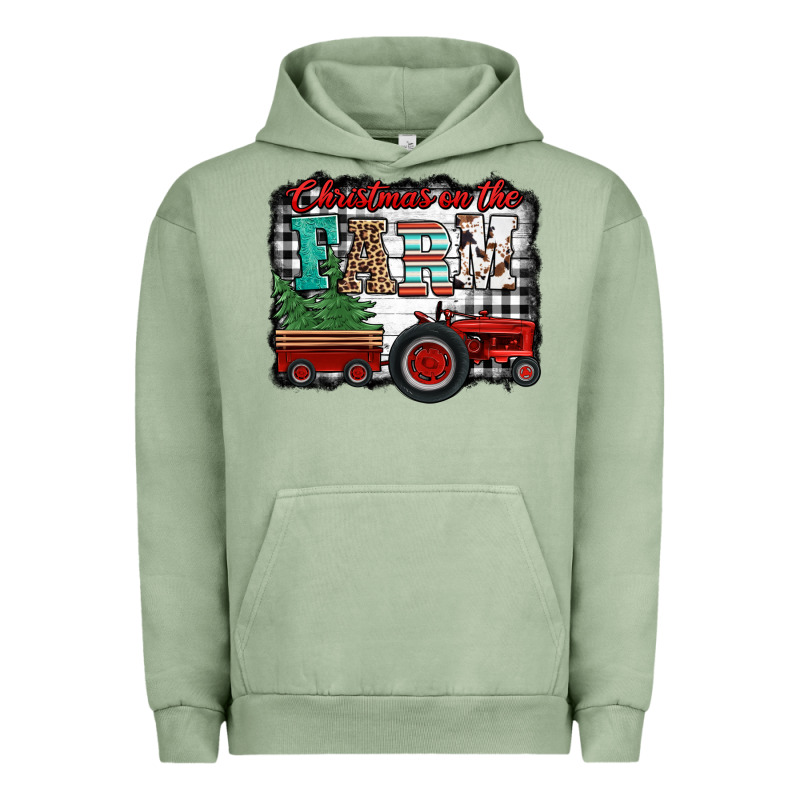 Christmas On The Farm Tractor Buffalo Plaid Urban Hoodie by Jasminsmagicworld | Teevron