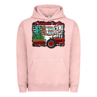 Pigment Salmon christmas on the farm tractor buffalo plaid Urban Hoodie - Jasminsmagicworld