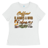 White coffee is always a good idea Ladies Tee - BarkalooDesign