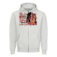 She Has Fire In Her Soul Afro Woman Zipper Hoodie | Teevron
