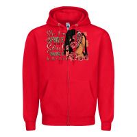Red She has fire in her soul afro woman Zipper Hoodie - RanaPortraitStore
