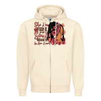 Sandshell She has fire in her soul afro woman Zipper Hoodie - RanaPortraitStore