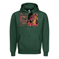 Sports Green She has fire in her soul afro woman Zipper Hoodie - RanaPortraitStore