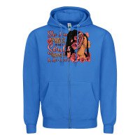 True Royal She has fire in her soul afro woman Zipper Hoodie - RanaPortraitStore