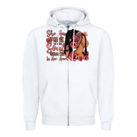 White She has fire in her soul afro woman Zipper Hoodie - RanaPortraitStore