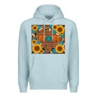 Blue Mist sunflower gemstone and mom with cowhide Premium Hoodie - Artiststas