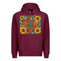 Burgundy sunflower gemstone and mom with cowhide Premium Hoodie - Artiststas