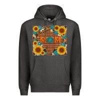 Charcoal Heather sunflower gemstone and mom with cowhide Premium Hoodie - Artiststas
