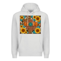 Dove Grey sunflower gemstone and mom with cowhide Premium Hoodie - Artiststas