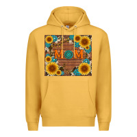 Mustard sunflower gemstone and mom with cowhide Premium Hoodie - Artiststas