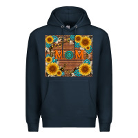 Navy sunflower gemstone and mom with cowhide Premium Hoodie - Artiststas
