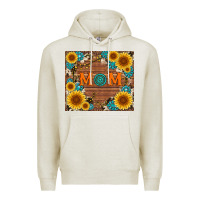 Oatmeal Heather sunflower gemstone and mom with cowhide Premium Hoodie - Artiststas