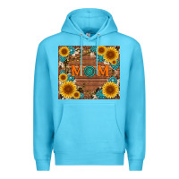 Ocean Blue sunflower gemstone and mom with cowhide Premium Hoodie - Artiststas