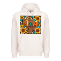 Pale Pink sunflower gemstone and mom with cowhide Premium Hoodie - Artiststas