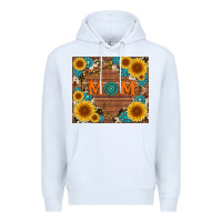 White sunflower gemstone and mom with cowhide Premium Hoodie - Artiststas