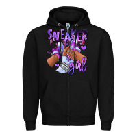 Black Purple galaxy sneaker girl Zipper Hoodie - RanaPortraitStore