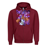Burgundy Purple galaxy sneaker girl Zipper Hoodie - RanaPortraitStore