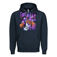 Navy Purple galaxy sneaker girl Zipper Hoodie - RanaPortraitStore