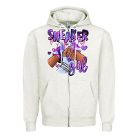 Oatmeal Heather Purple galaxy sneaker girl Zipper Hoodie - RanaPortraitStore
