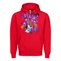 Red Purple galaxy sneaker girl Zipper Hoodie - RanaPortraitStore