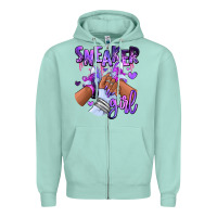 Seafoam Purple galaxy sneaker girl Zipper Hoodie - RanaPortraitStore