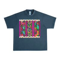 Midnight Navy tie dye hearts and butterfly with flowers Urban Heavy Tee - Artiststas