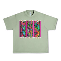 Oil Green tie dye hearts and butterfly with flowers Urban Heavy Tee - Artiststas