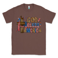 Chestnut god  bless america with cross Classic Tee - RanaPortraitStore