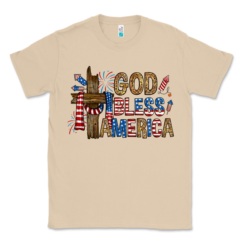 God  Bless America With Cross Classic Tee by RanaPortraitStore | Teevron