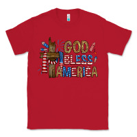 Red god  bless america with cross Classic Tee - RanaPortraitStore