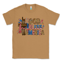 Toasted Coconut god  bless america with cross Classic Tee - RanaPortraitStore